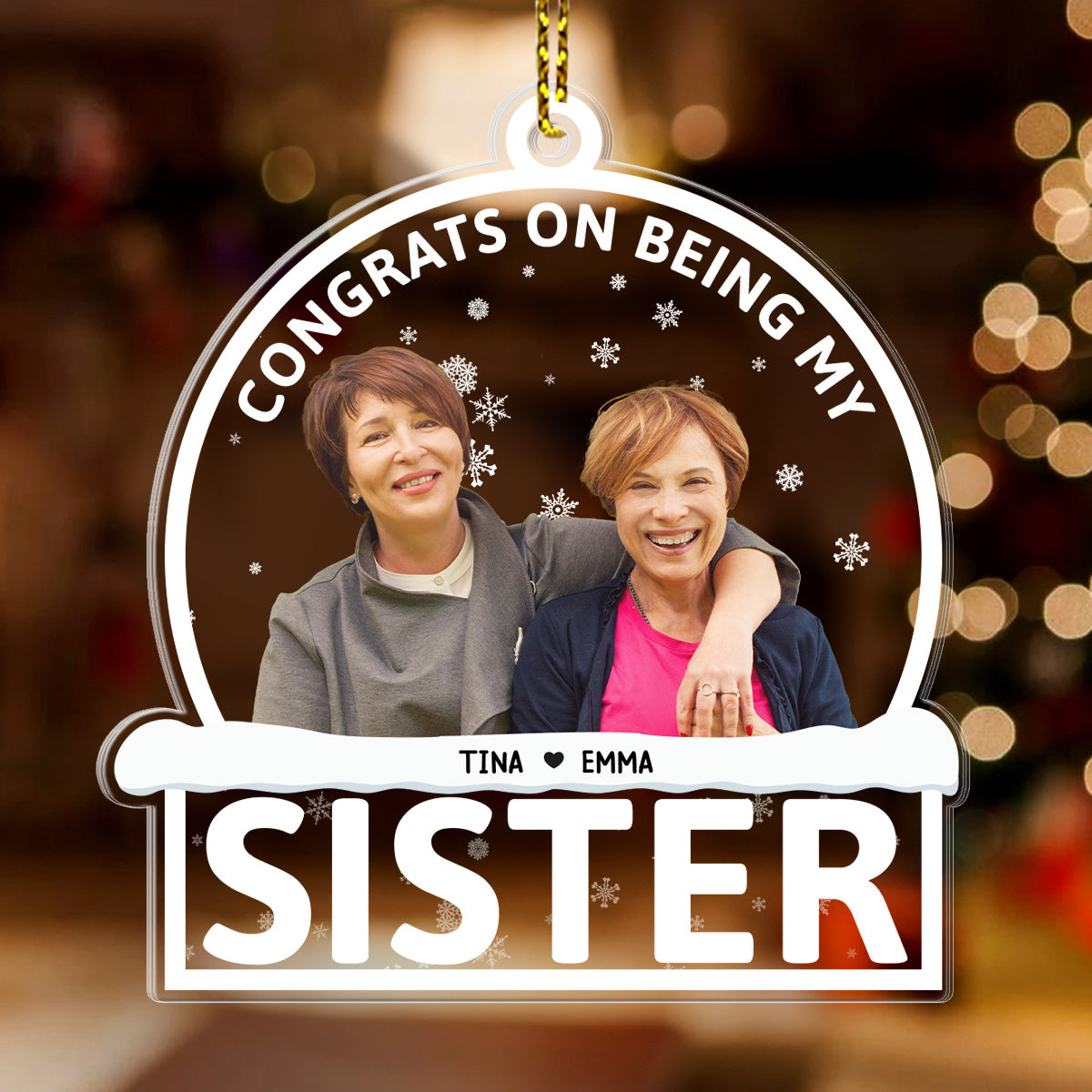 Congrats On Being My Besties - Personalized 1-Side Acrylic Ornament FCACOLETN2783D
