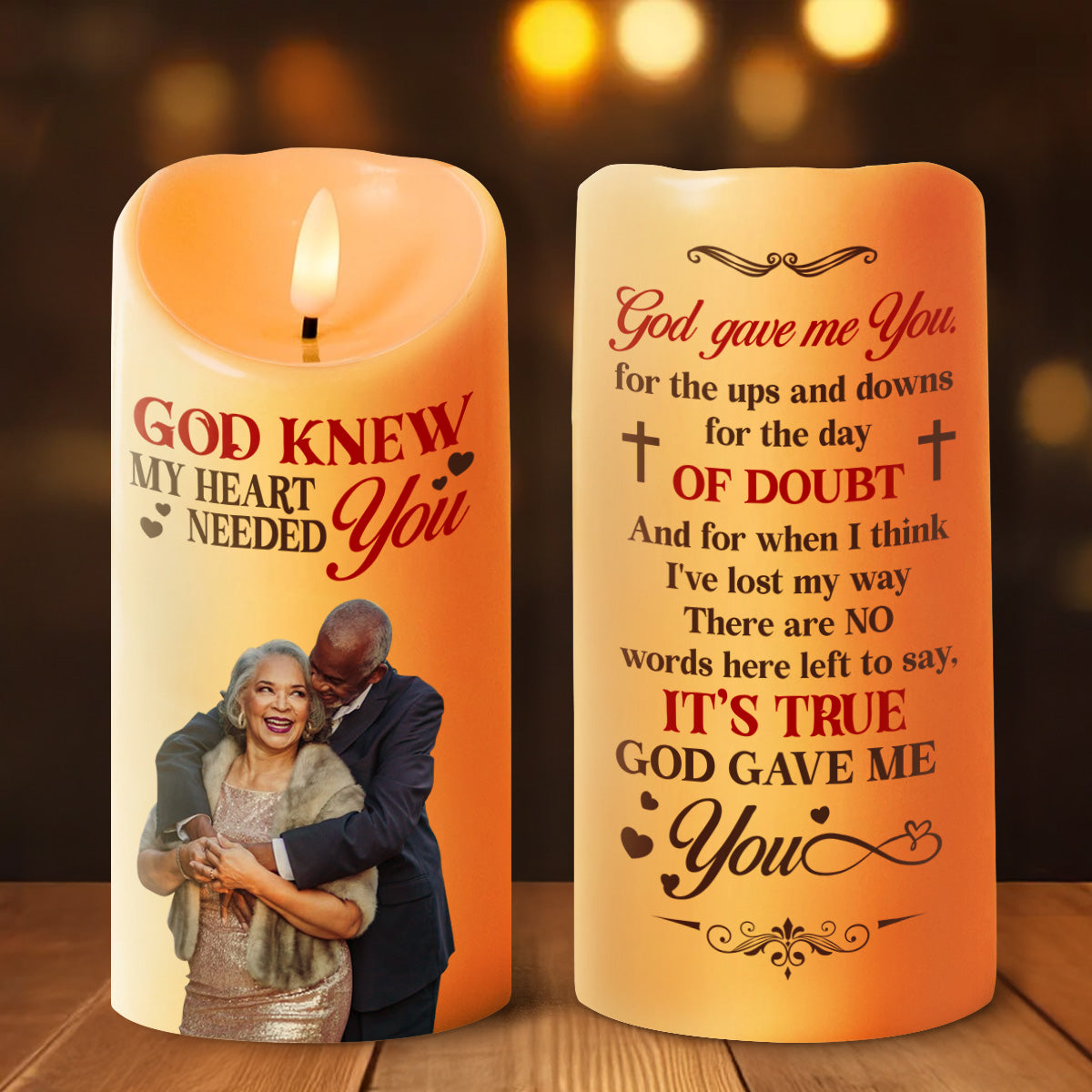God Knew My Heart Needed You - Personalized Flameless LED Candle