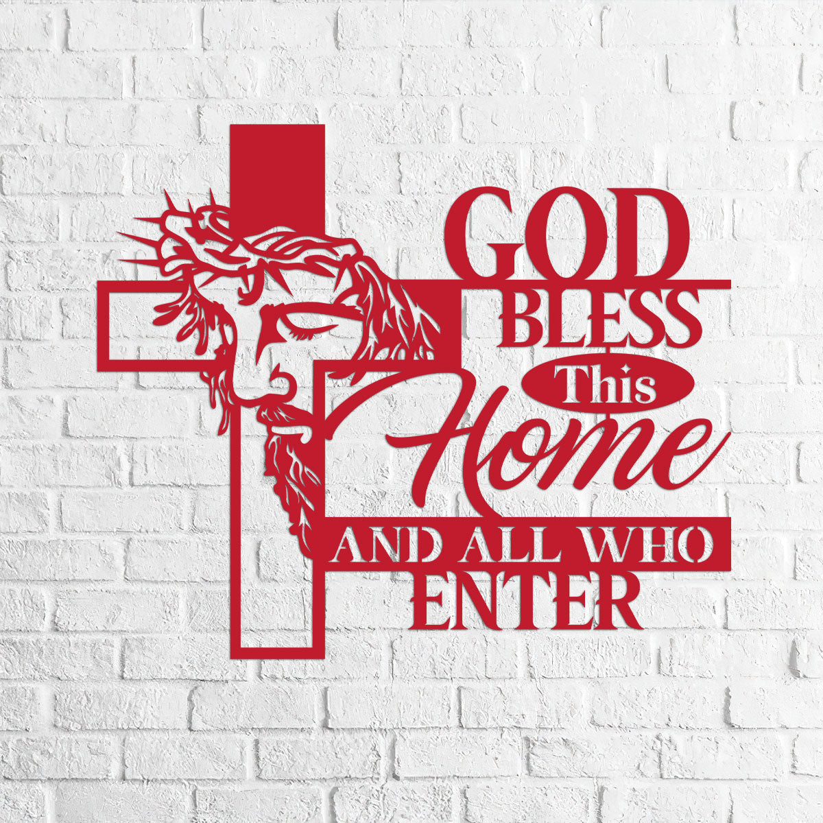 Bless This Home And All Who Enter - Metal Wall Art Sign