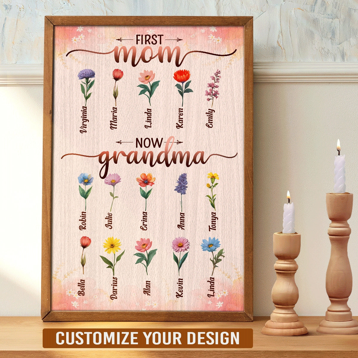 First Mom Now Grandma - Personalized Poster FCPTTM810D