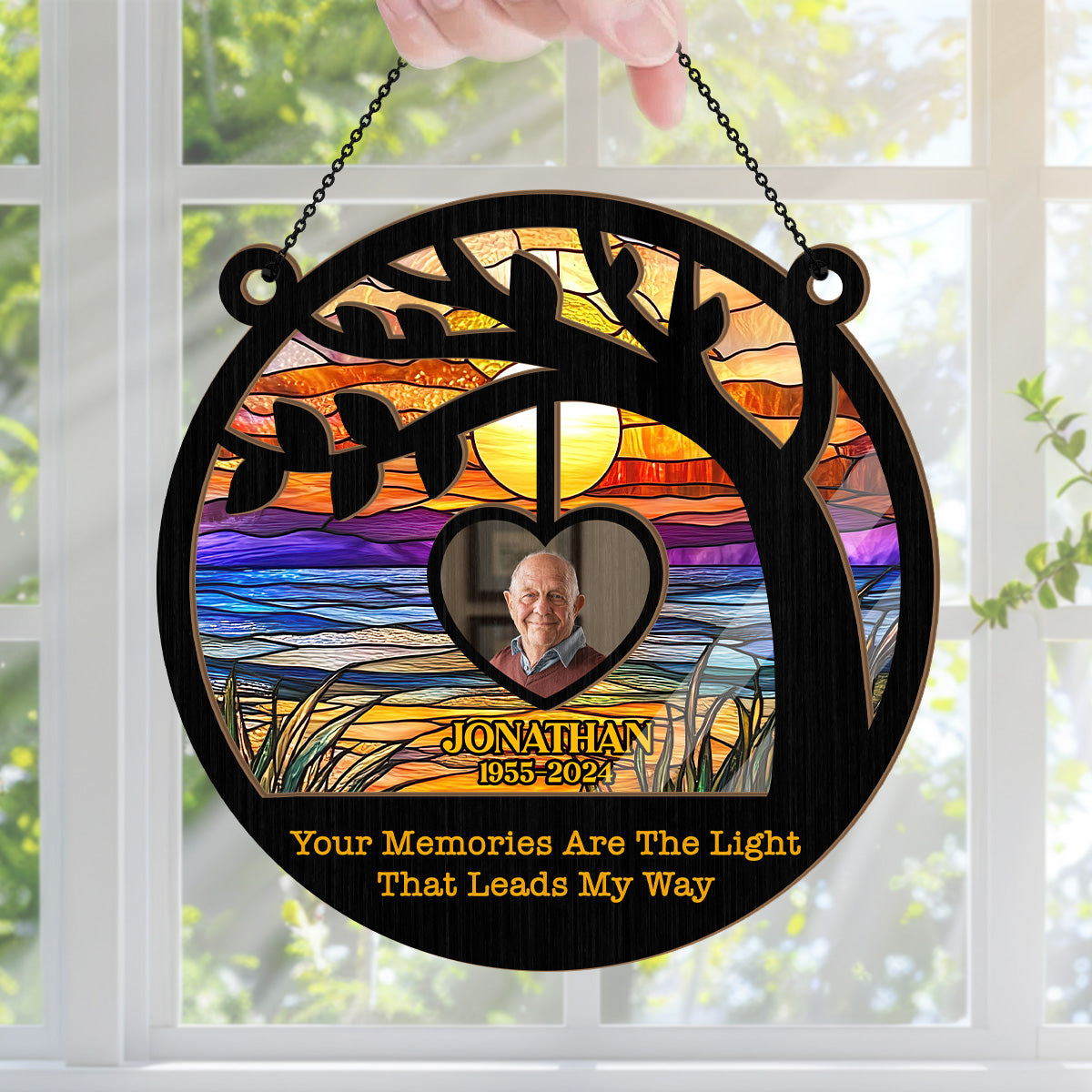 Your Memories Are The Light That Leads My Way - Personalized Window Hanging Suncatcher FCWHSCLETN1850L