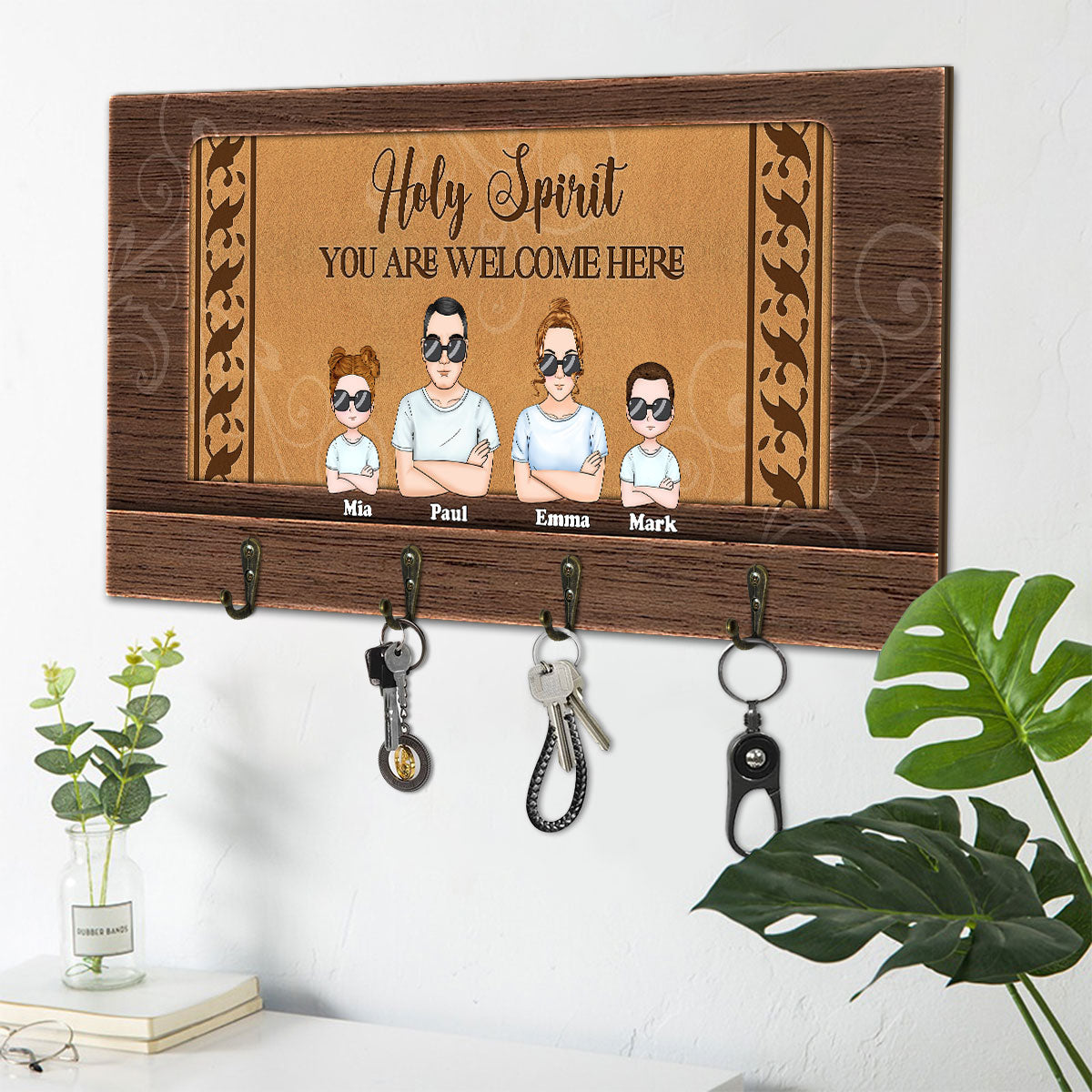 Holy Spirit You Are Welcome Here - Personalized Key Holder FCUWKHCSLET1625L