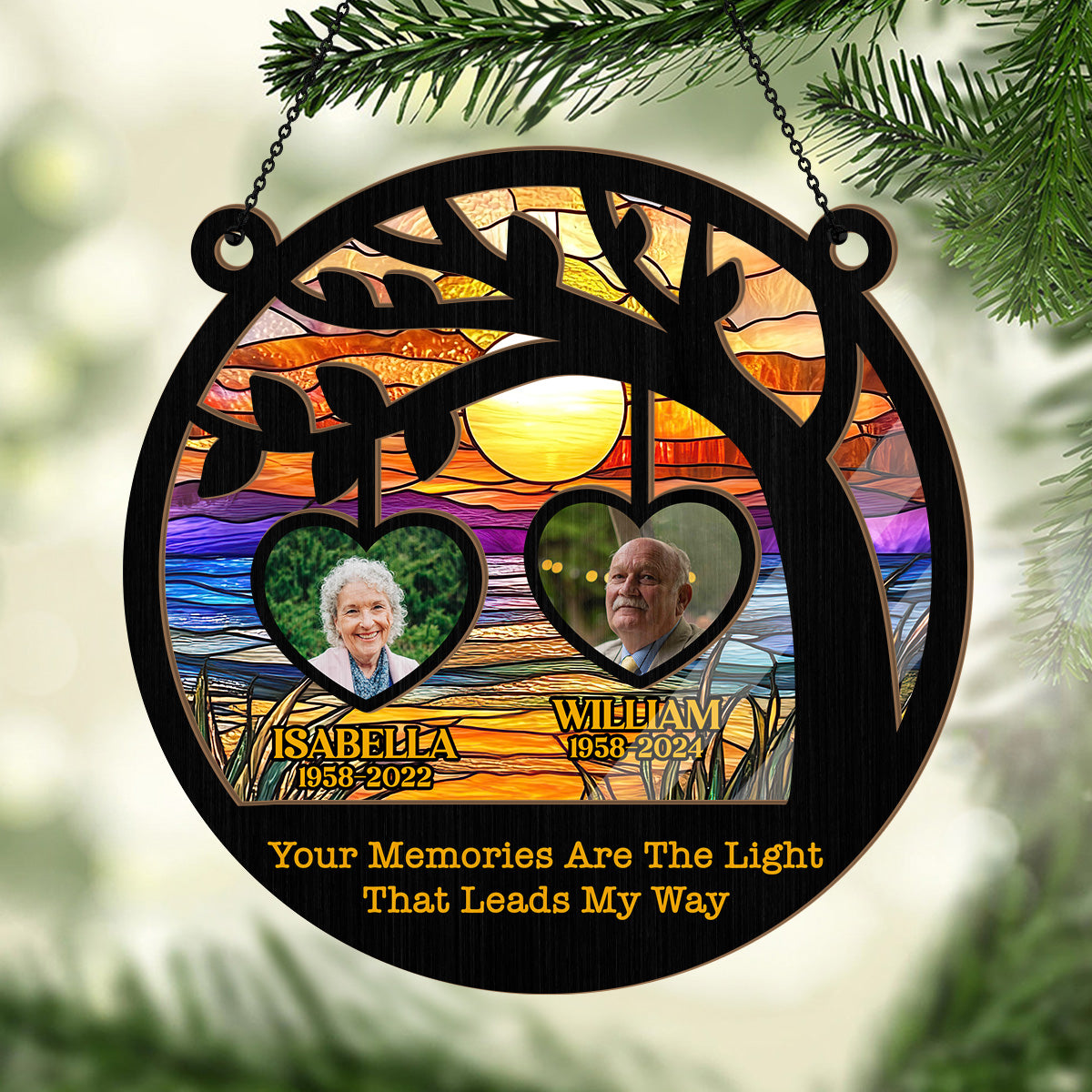 Your Memories Are The Light That Leads My Way - Personalized Window Hanging Suncatcher FCWHSCLETN1850L