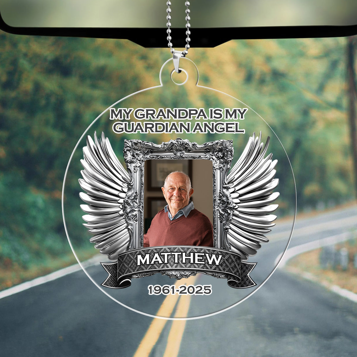 My Guardian Angel - Personalized 1-Side Car Acrylic Hanging Ornament