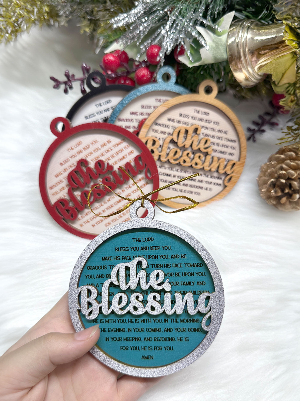 The Blessing - Two Layered Wood Ornament