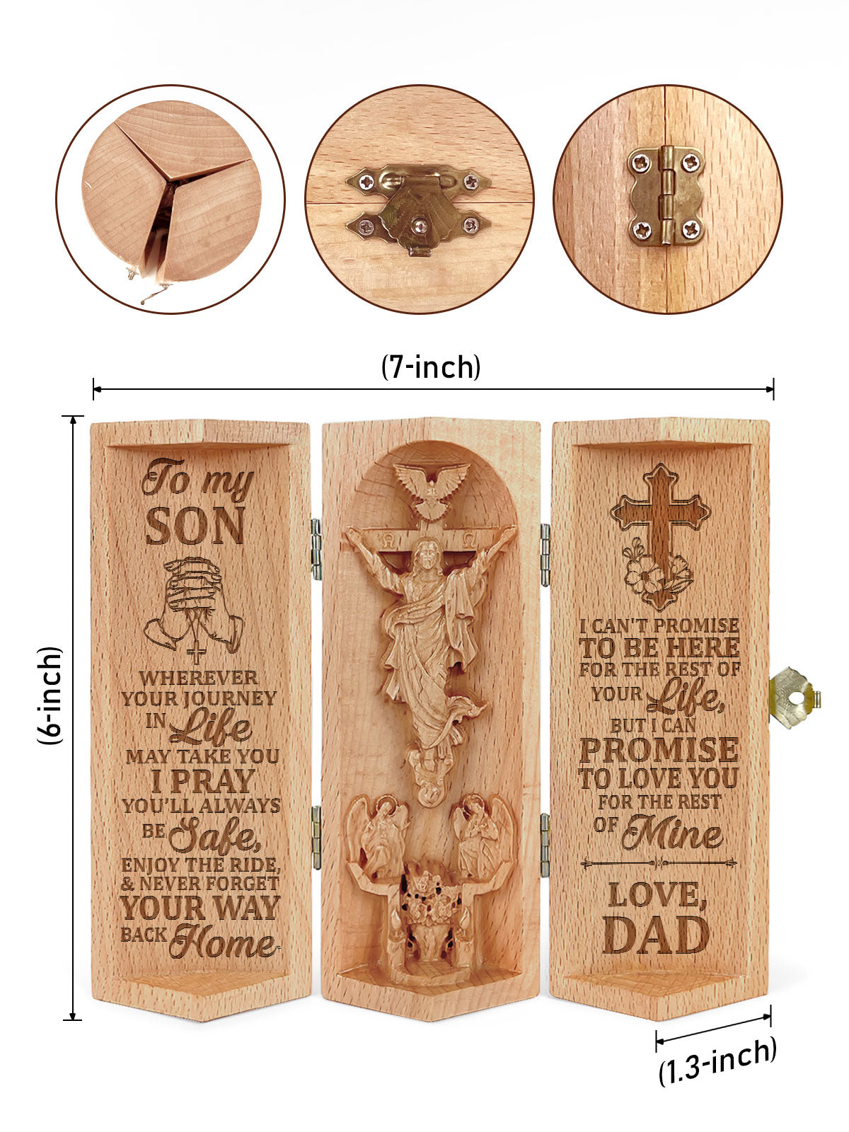 To My Son/daughter - Personalized Openable Wooden Cylinder Sculpture of Jesus Christ CVSM28
