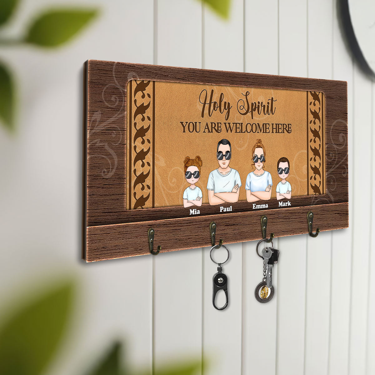 Holy Spirit You Are Welcome Here - Personalized Key Holder FCUWKHCSLET1625L