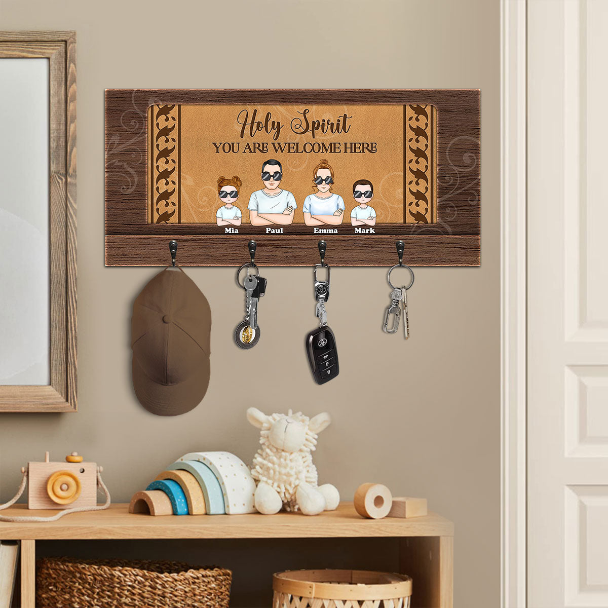 Holy Spirit You Are Welcome Here - Personalized Key Holder FCUWKHCSLET1625L