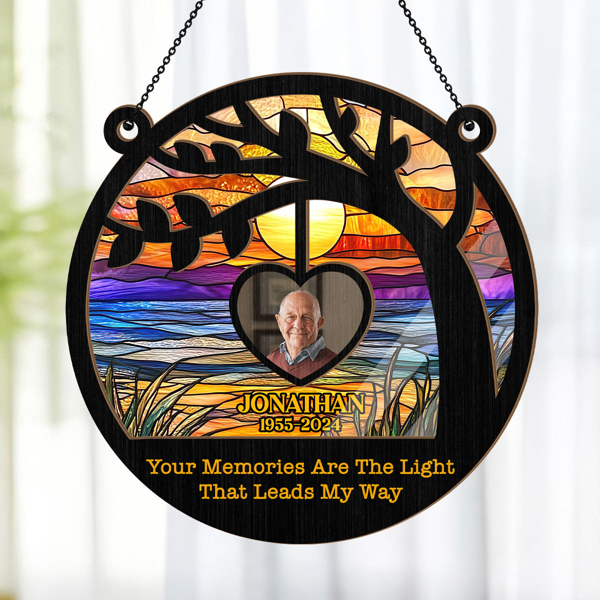 Your Memories Are The Light That Leads My Way - Personalized Window Hanging Suncatcher FCWHSCLETN1850L