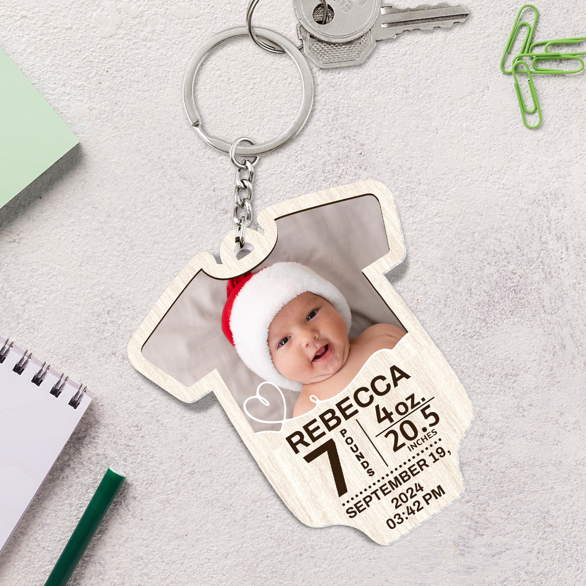 Cute Baby Bodysuit - Personalized Acrylic Keychain