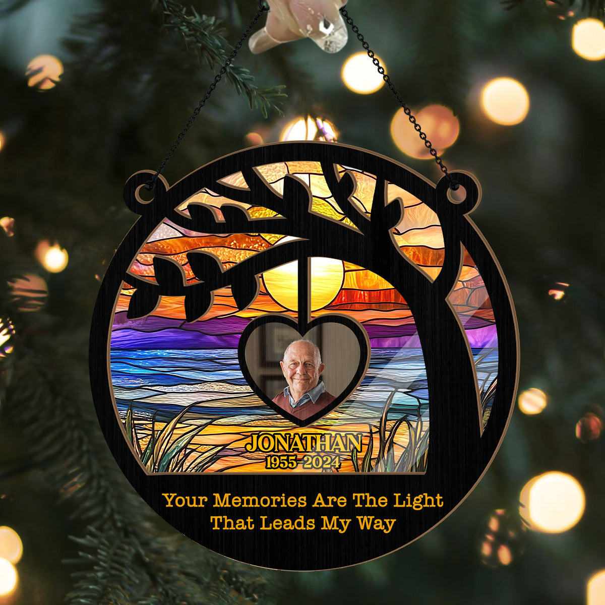 Your Memories Are The Light That Leads My Way - Personalized Window Hanging Suncatcher FCWHSCLETN1850L
