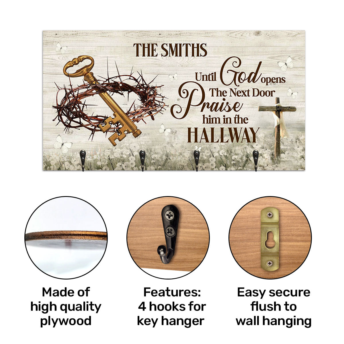Until God Opens The Next Door - Personalized Key Holder FCUWKHCSLEH1743TA