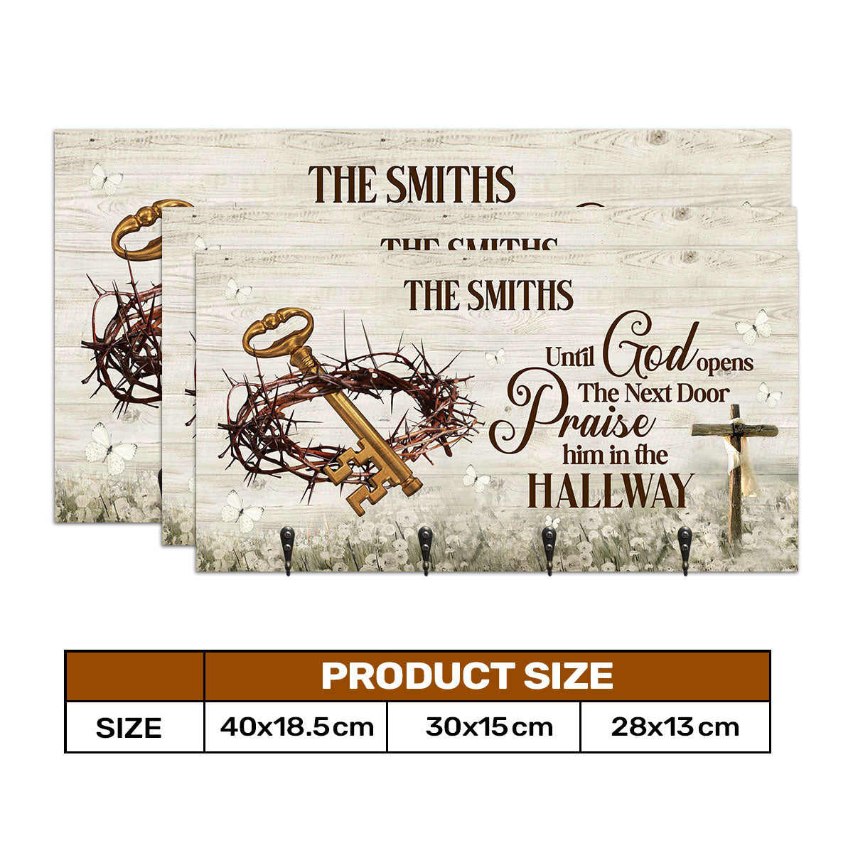 Until God Opens The Next Door - Personalized Key Holder FCUWKHCSLEH1743TA