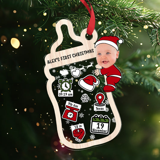 Cute Baby's First Christmas - Personalized 3 Layered Christmas Shaker Ornament FCCSOLETN2174TA