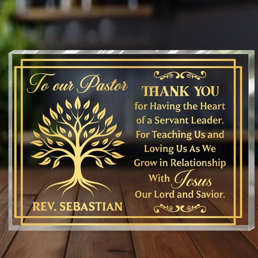 Pastor We Appreciate You - Personalized Custom Shaped Squared Acrylic Plaque