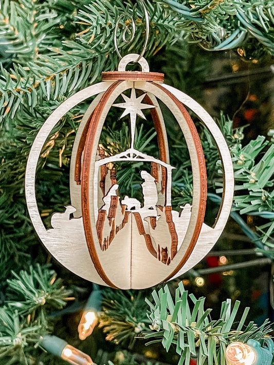 Assemble Nativity Scene Wood Ornament