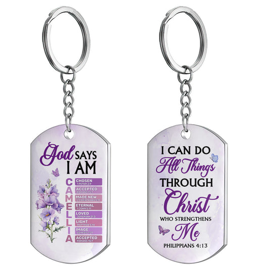 I Can Do All Things Through Christ - Personalized Stainless Steel Keychain