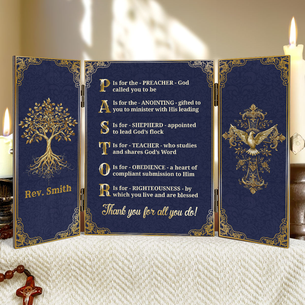 Guided By Anointing - Personalized Wooden Diptych