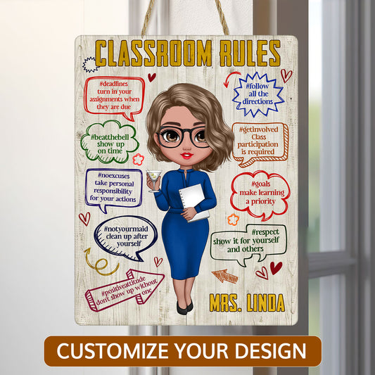 Classroom Rules - Personalized Wooden Sign FCDSTH806D