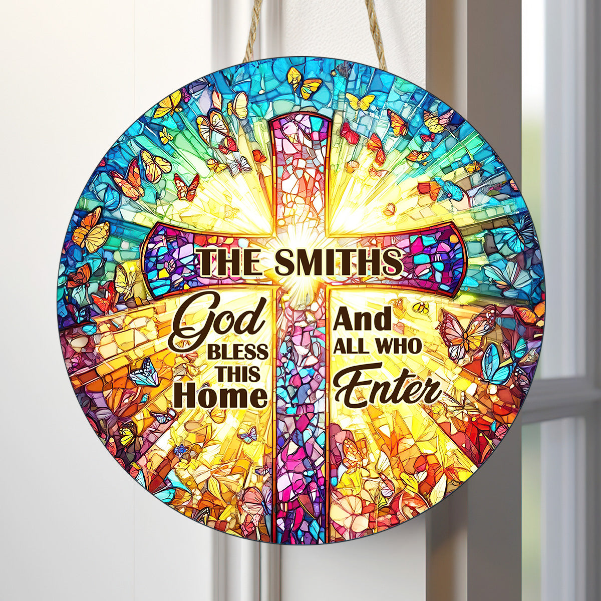 God Bless This Home - Personalized Wooden Sign
