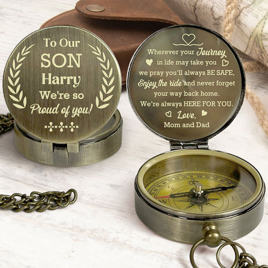 Never Forget Your Way Back Home - Personalized Compass
