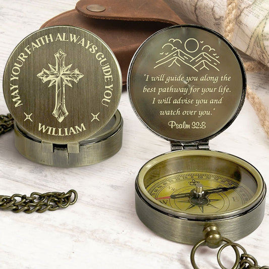Let Your Faith And This Compass Guide You - Personalized Compass