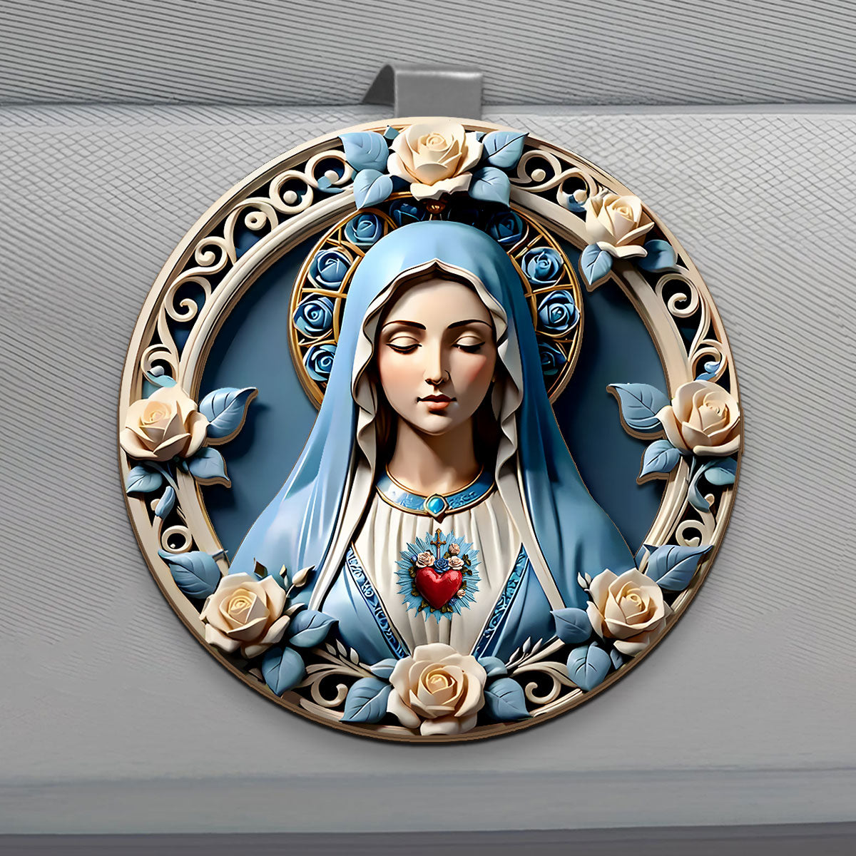 Sacred Heart of Mary - Car Visor Clip