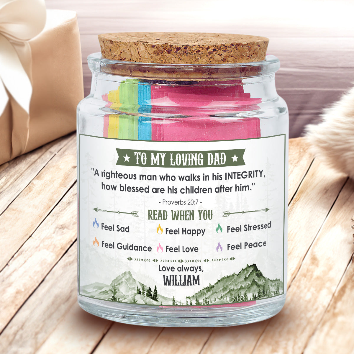 Blessed Dad - Personalized Bible Verse Jar For Dad