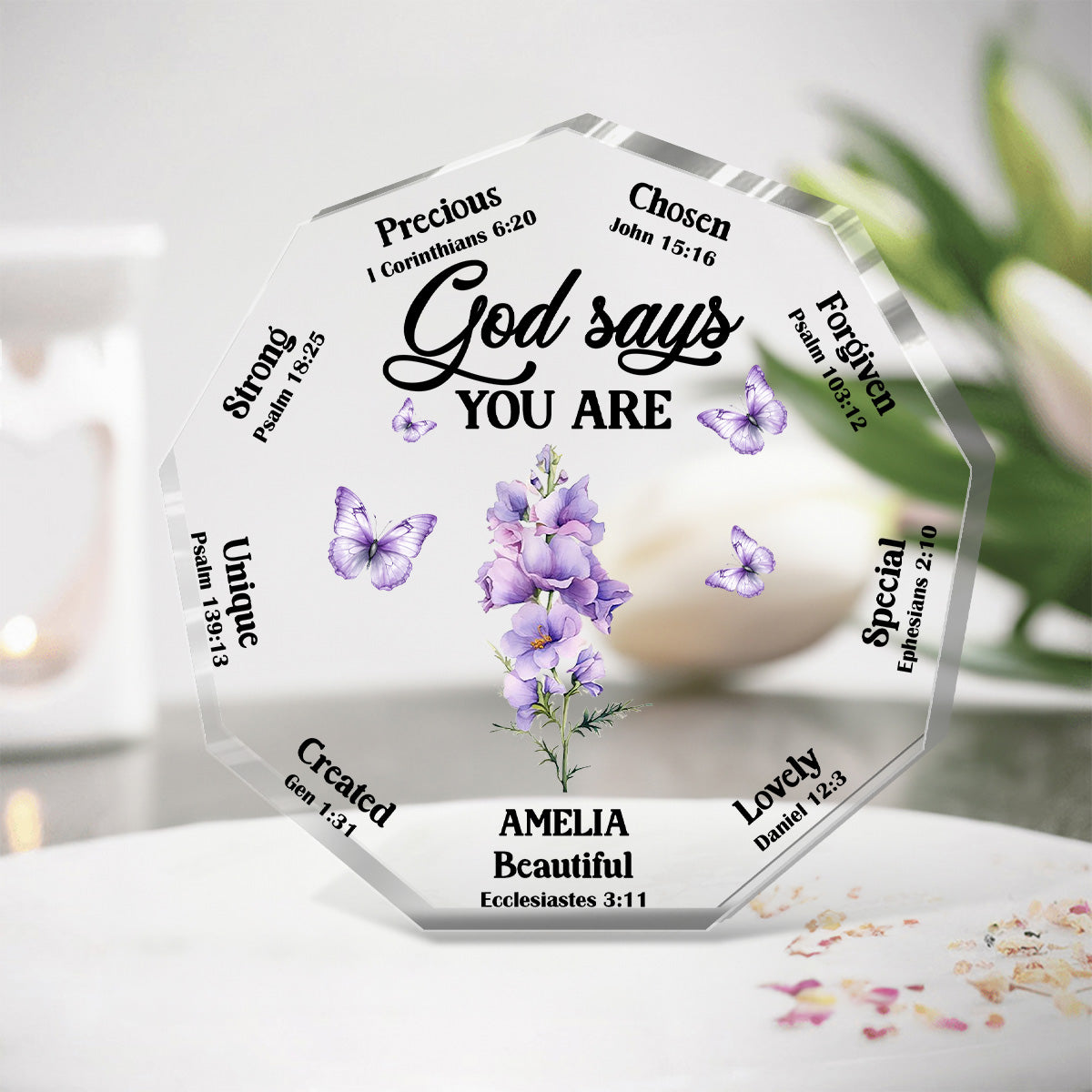 God Says You Are - Personalized Custom Shaped Squared Acrylic Plaque FCAPPLETN2091M