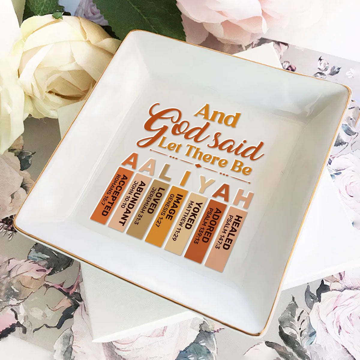 And God Said Let There Be - Personalized Jewelry Dish