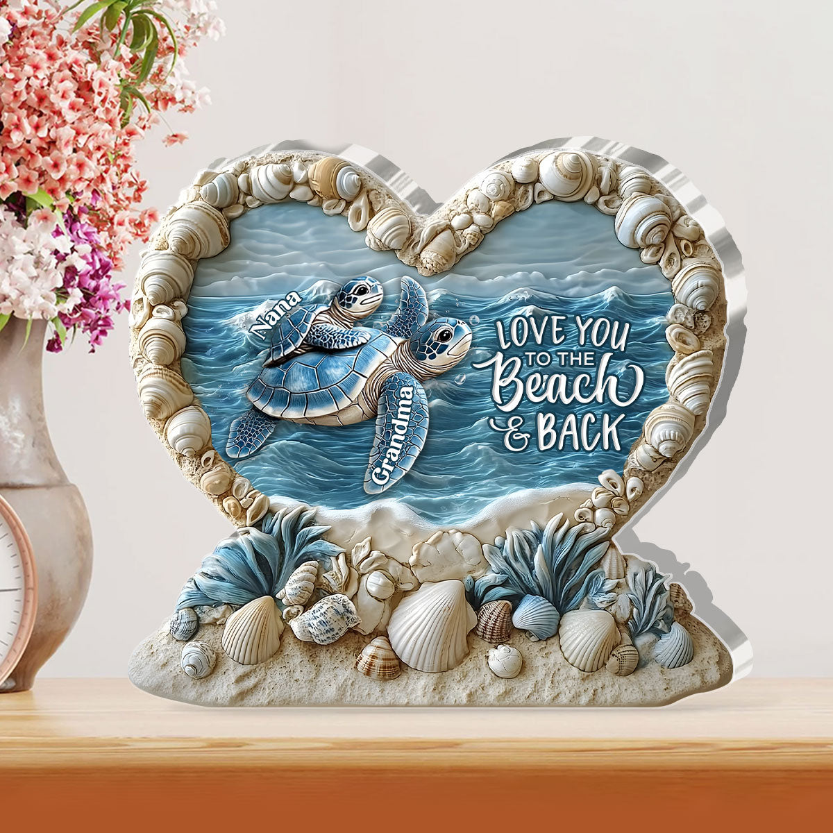Love Flows Like The Tide - Personalized Custom Shaped Squared Acrylic Plaque