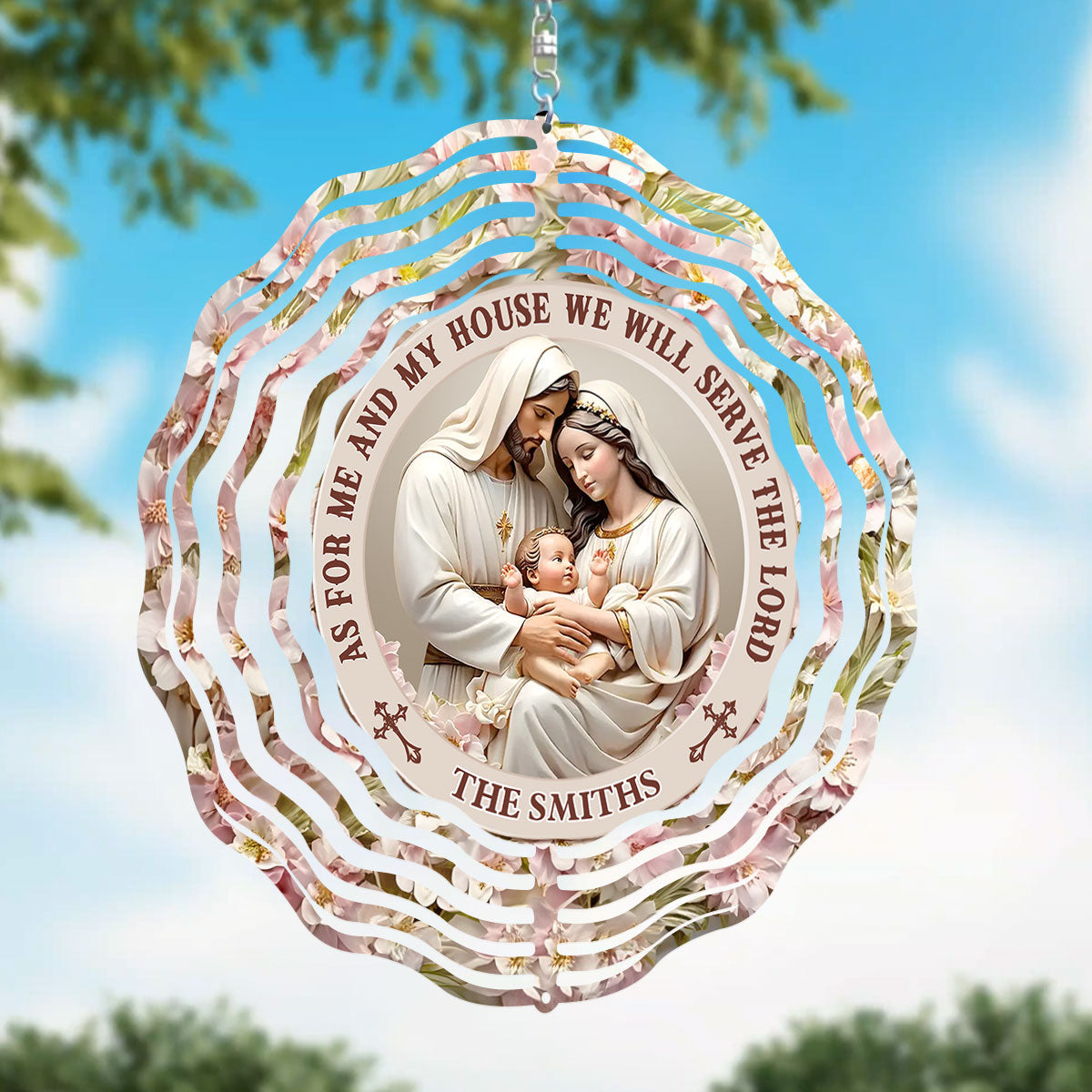 As For Me And My House We Will Serve The Lord - Personalized Wind Spinners