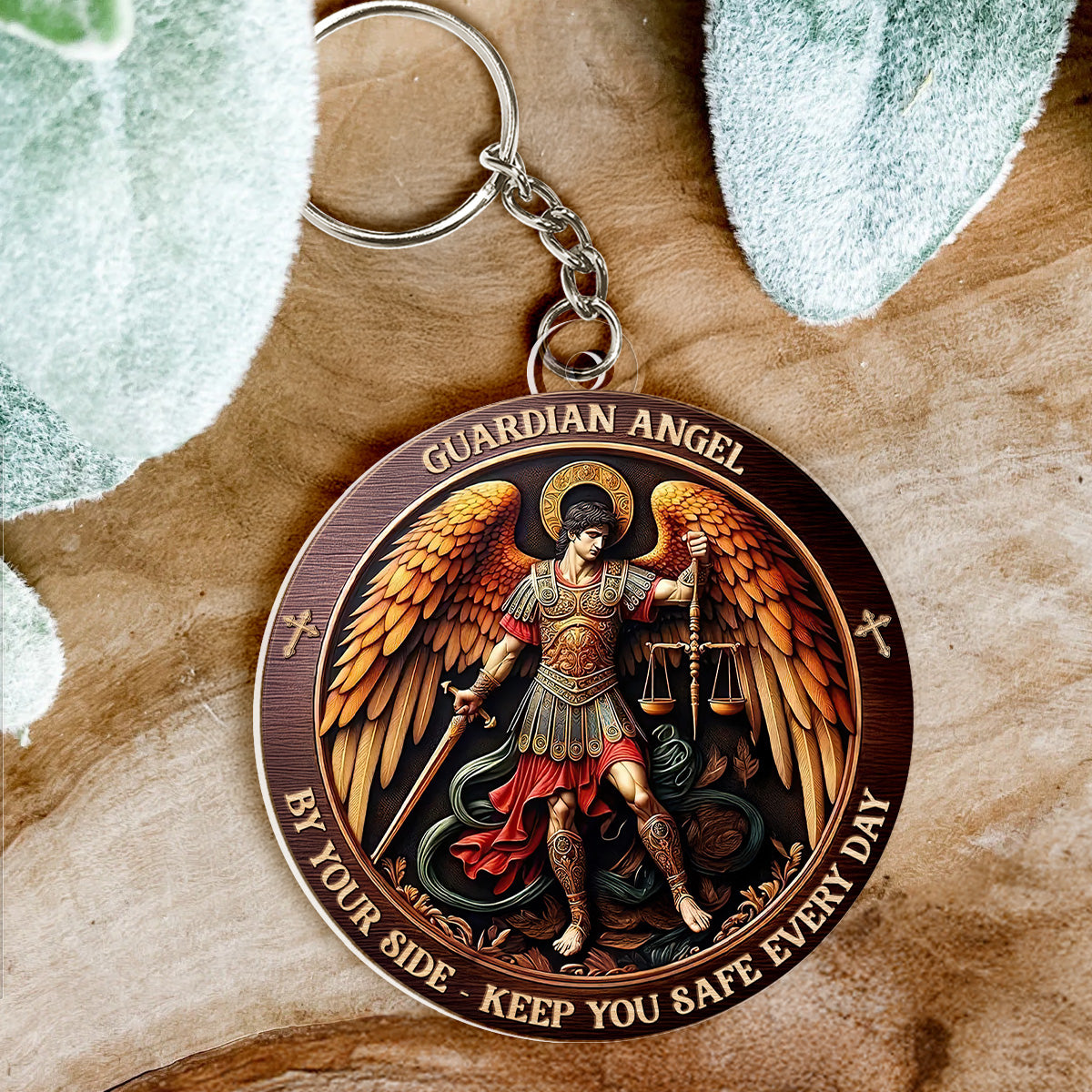 Guardian Angels By Your Side - Personalized Acrylic Keychain
