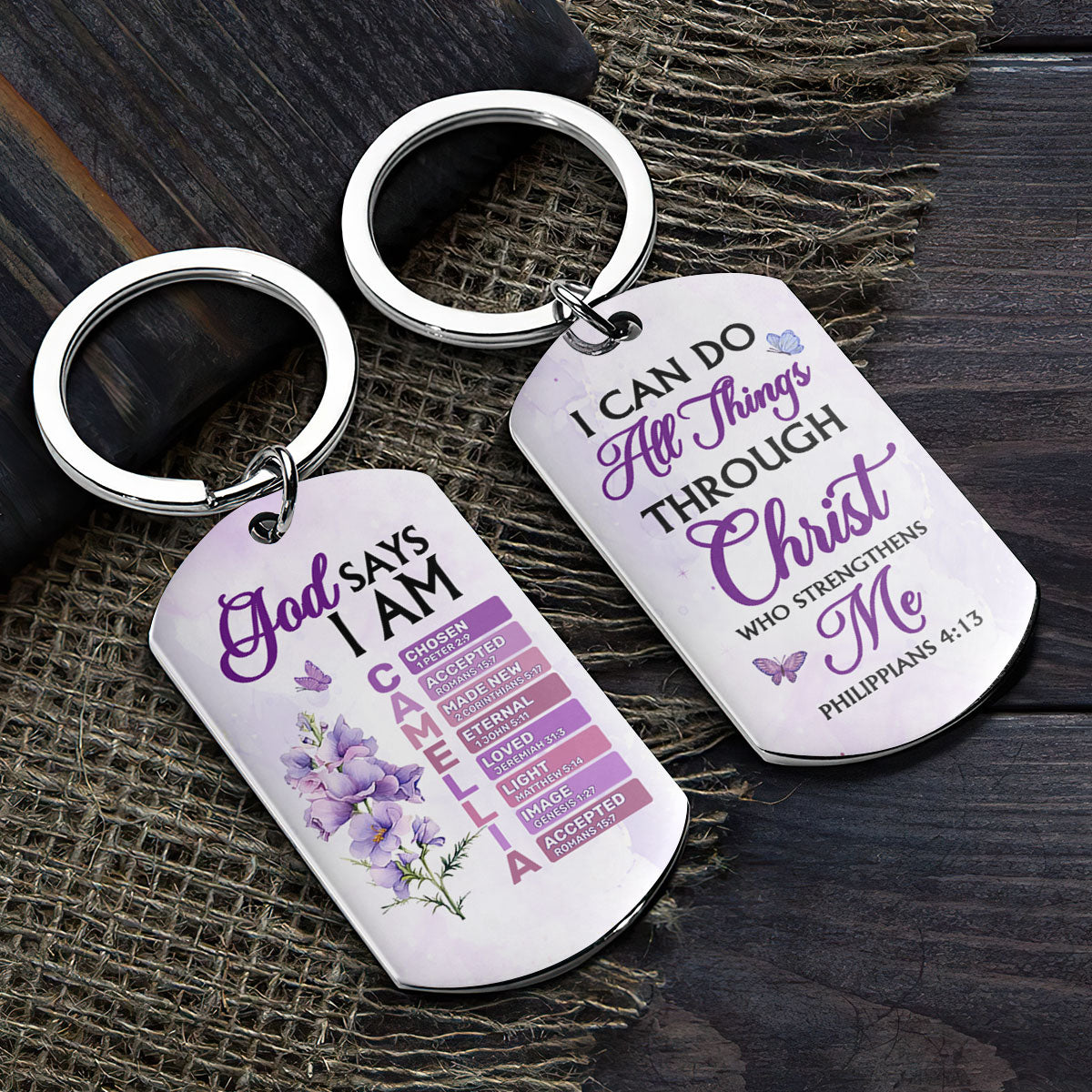 I Can Do All Things Through Christ - Personalized Stainless Steel Keychain