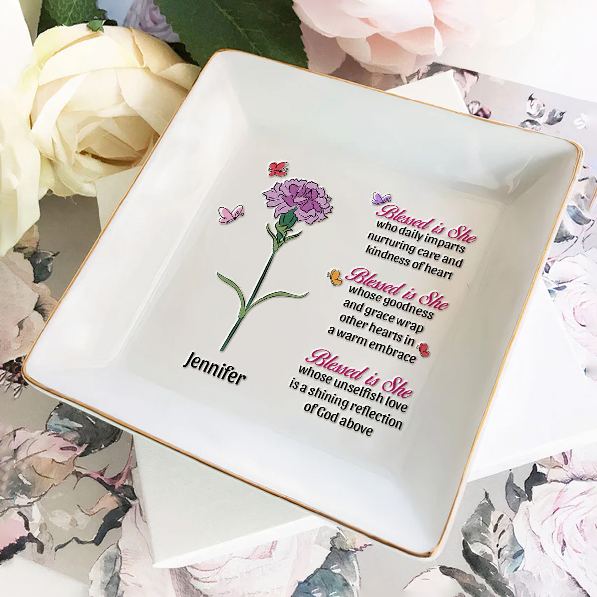 Blessed Is She - Personalized Jewelry Dish