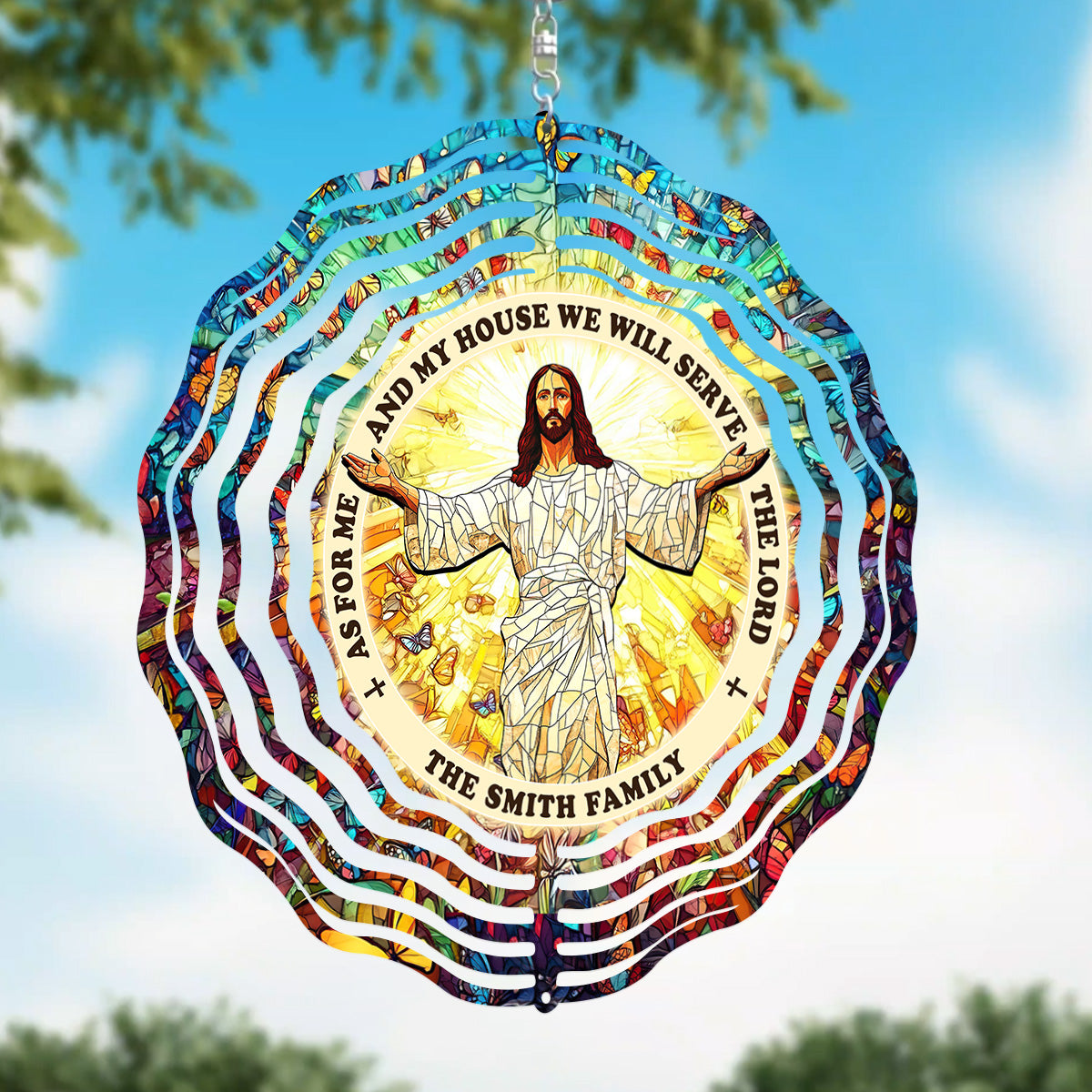 As For Me And My House We Will Serve The Lord - Personalized Wind Spinners