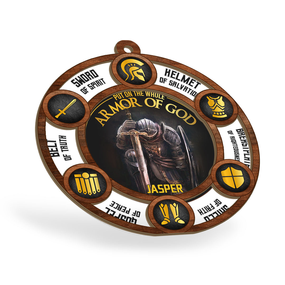 Armor of God - Personalized Wood & Acrylic Ornament FCWAOLEH1599M