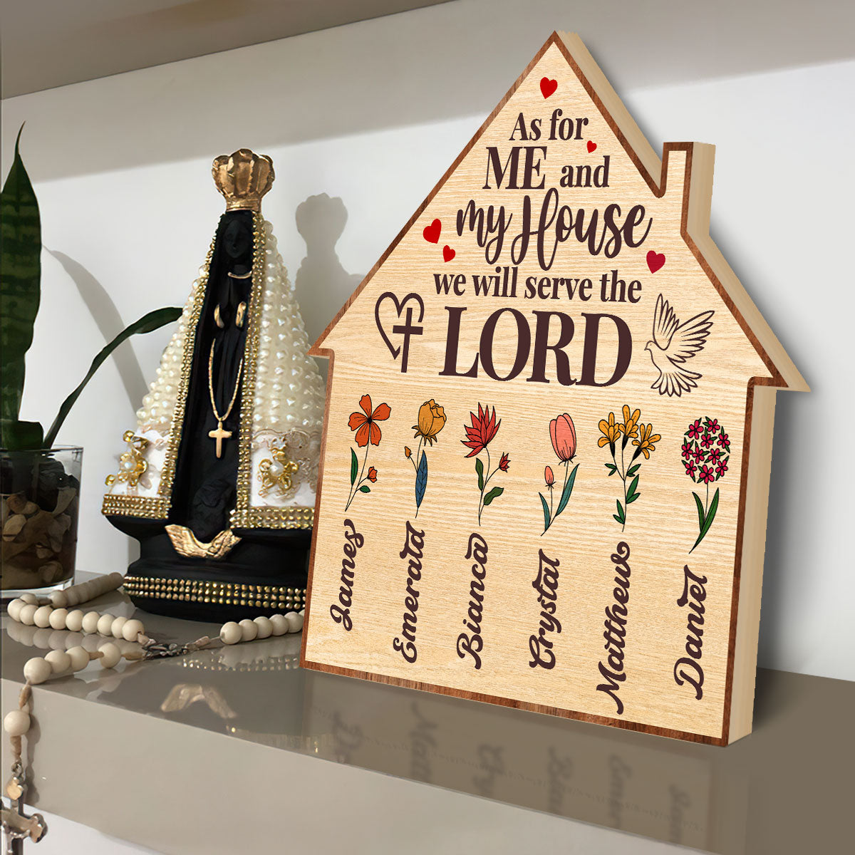 As For Me And My House We Will Serve The Lord - Personalized Wooden Sign FCDSH887