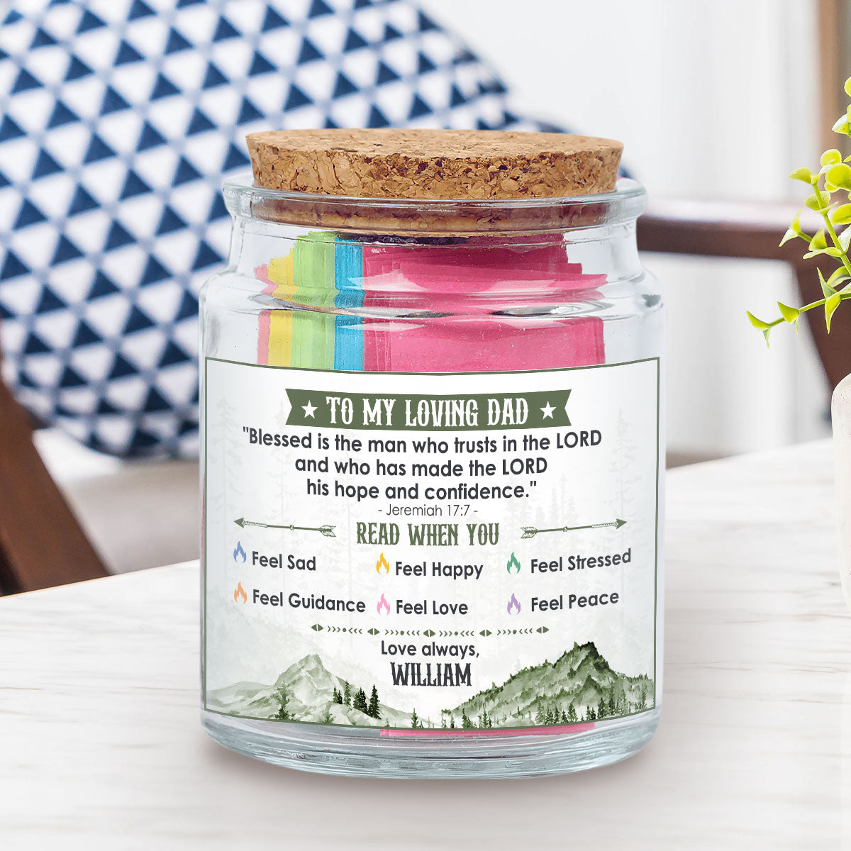 Blessed Dad - Personalized Bible Verse Jar For Dad