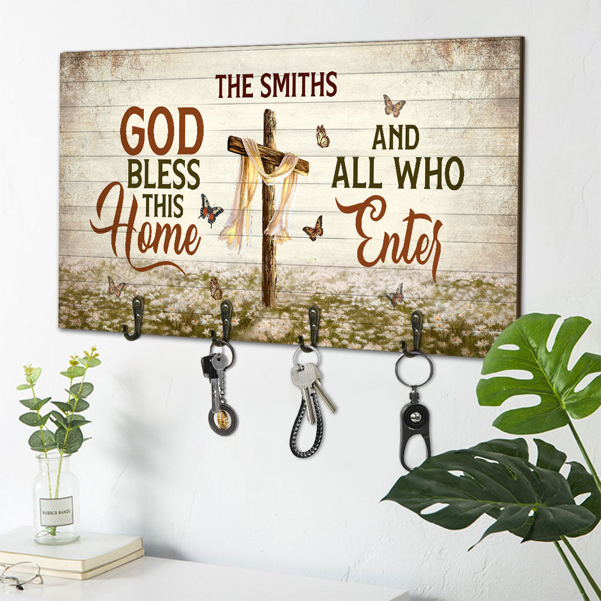 God Bless This Home - Personalized Key Holder FCUWKHCSLEM1750TA