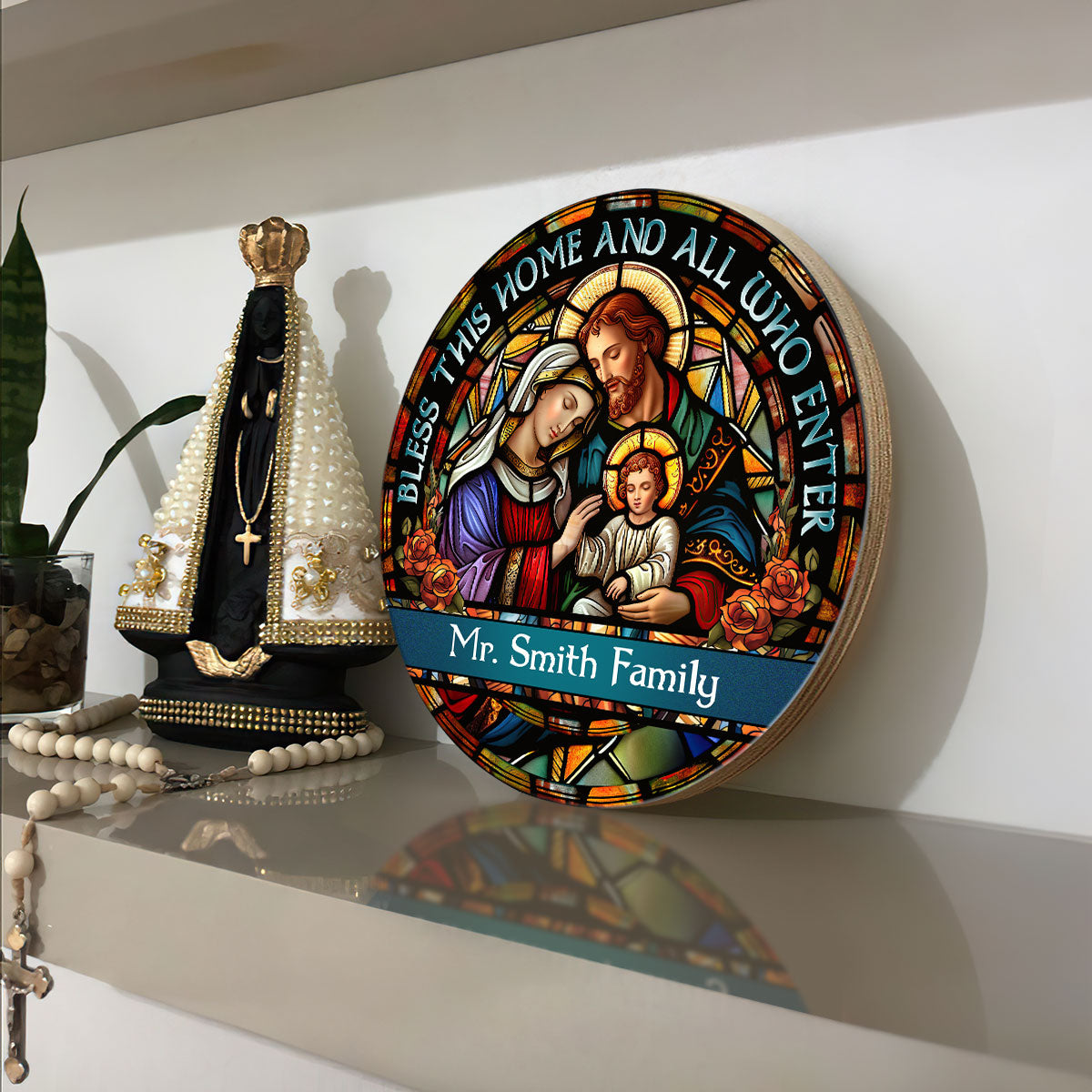Bless This Home And All Who Enter - Personalized Wooden Sign FCDSM1048