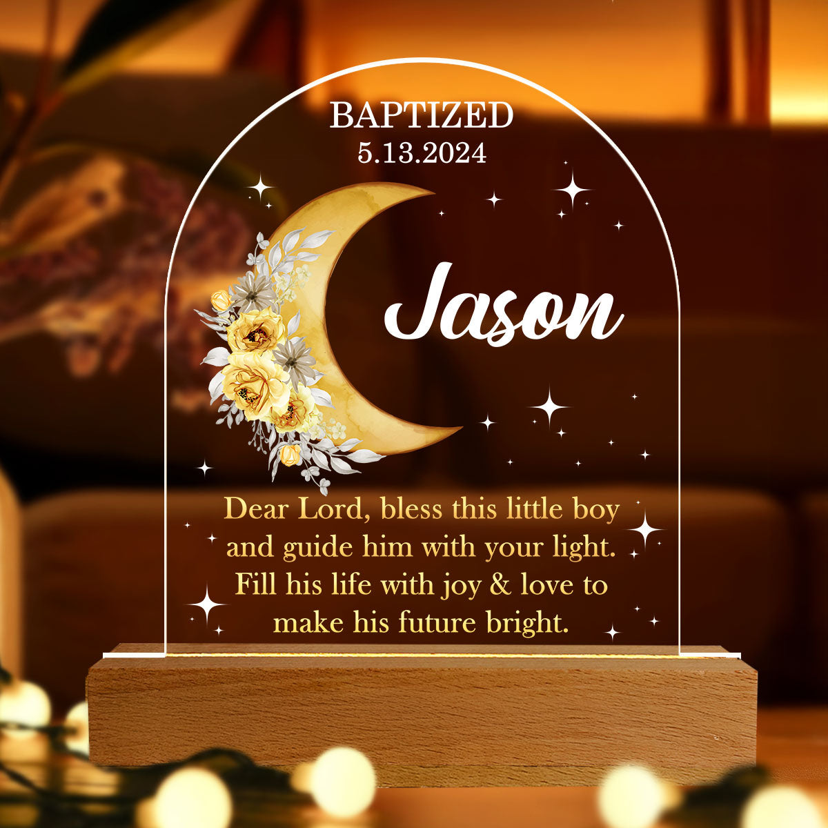 Blessed & Loved Kids - Personalized Acrylic Plaque Night Light