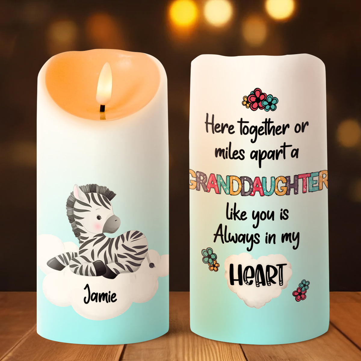 Grandkids Always In My Heart - Personalized Flameless LED Candle
