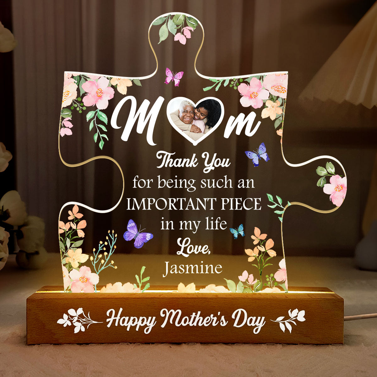 Mom The Most Special Piece In My Life - Personalized Acrylic Plaque Night Light