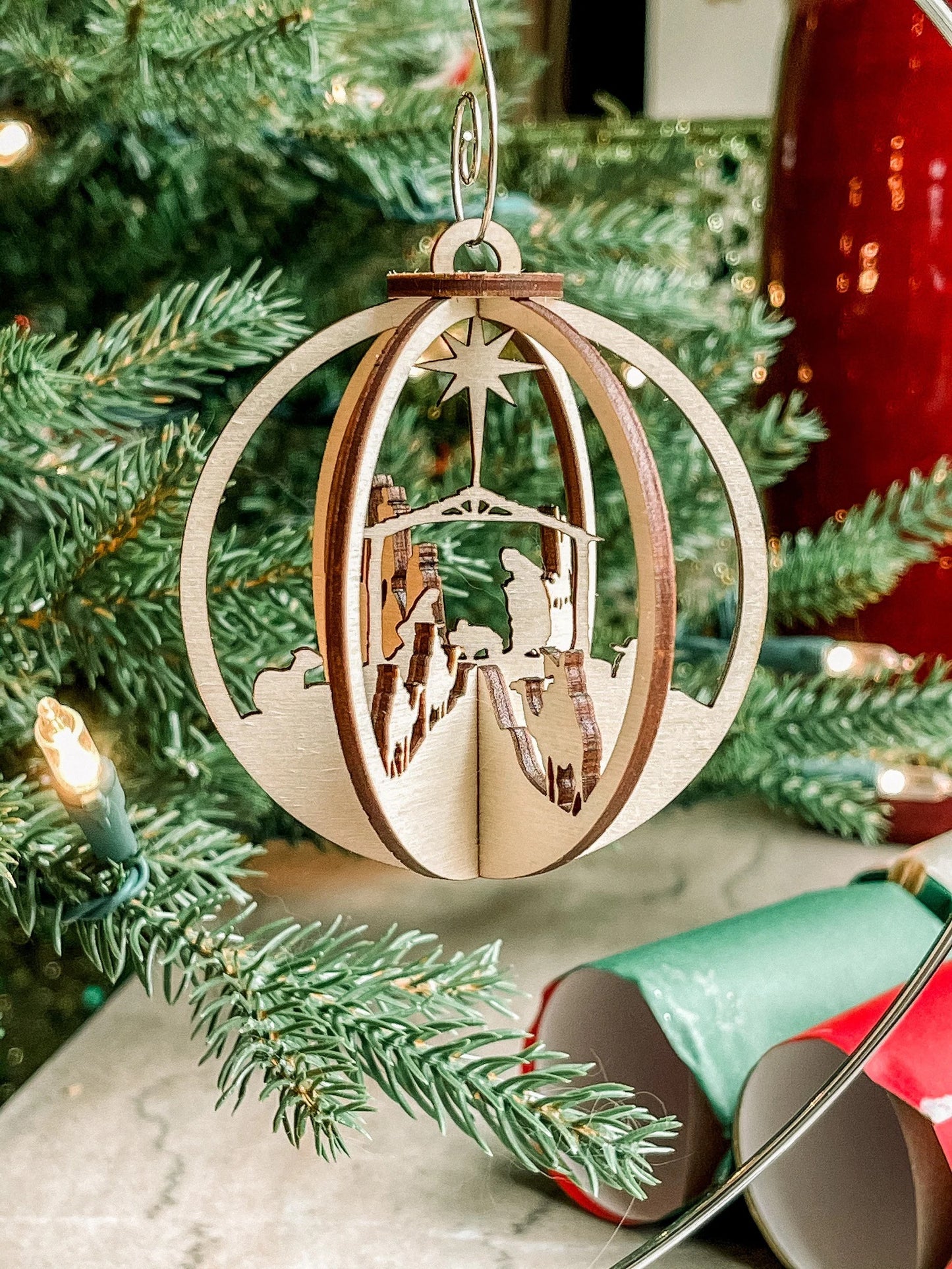 Assemble Nativity Scene Wood Ornament