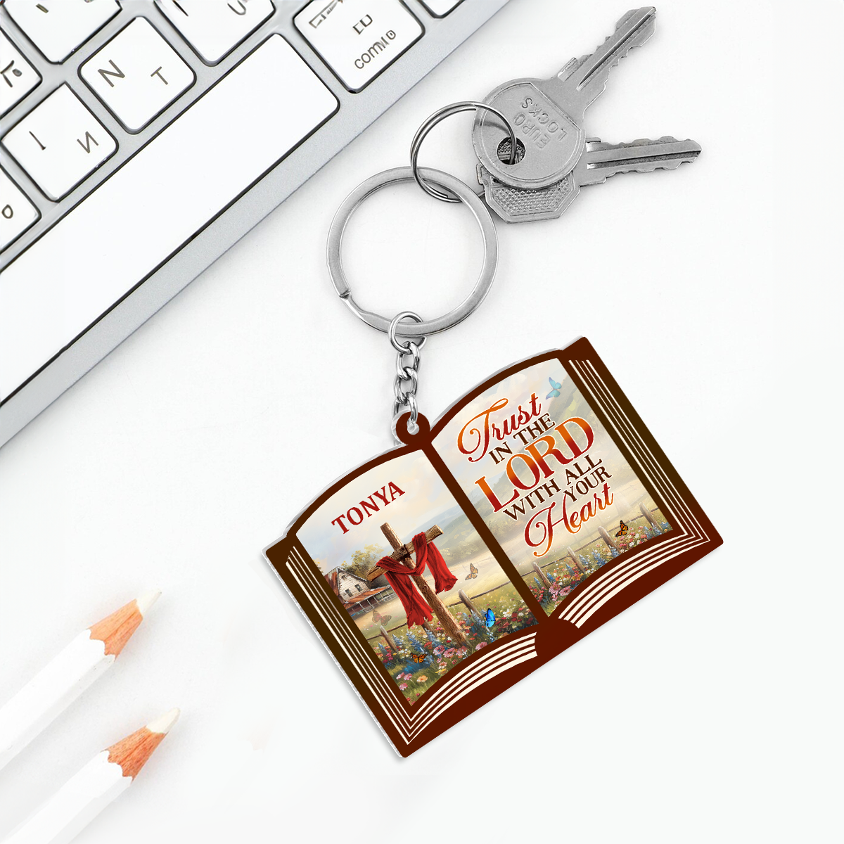 Trust In The Lord - Personalized Acrylic Keychain FCKCM1060