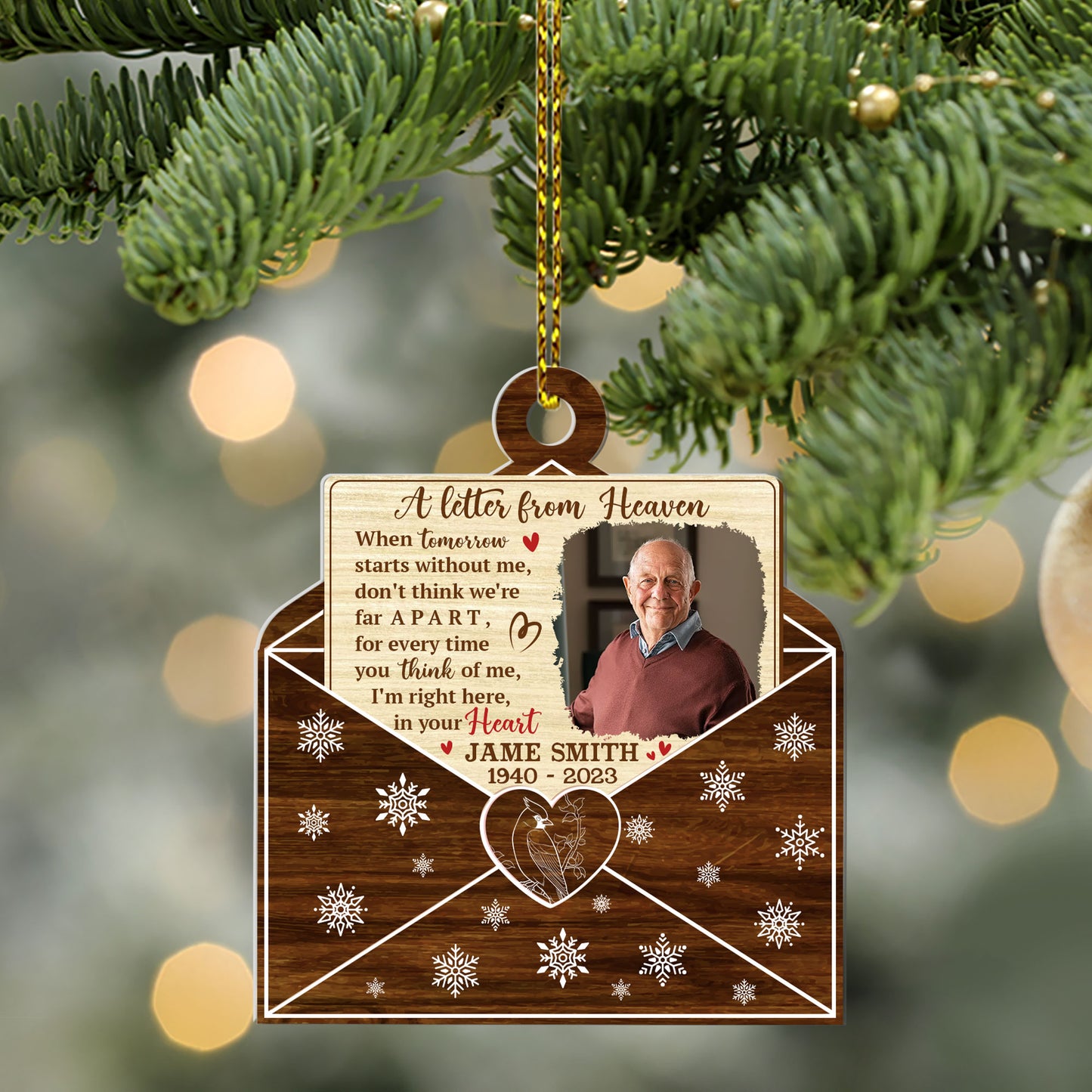A Letter From Heaven Personalized Memorial - Personalized 1-Side Acrylic Ornament FCACOLEHA1842L