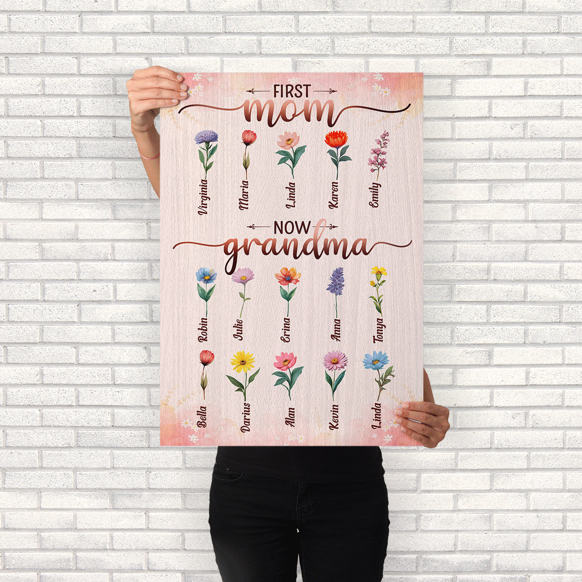 First Mom Now Grandma - Personalized Poster FCPTTM810D