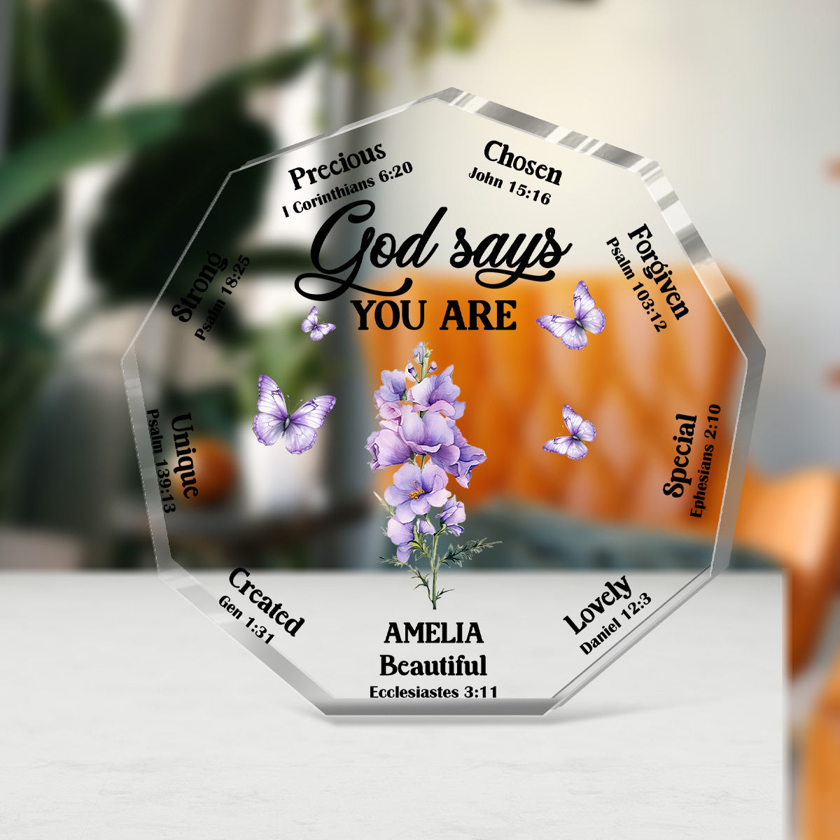 God Says You Are - Personalized Custom Shaped Squared Acrylic Plaque FCAPPLETN2091M