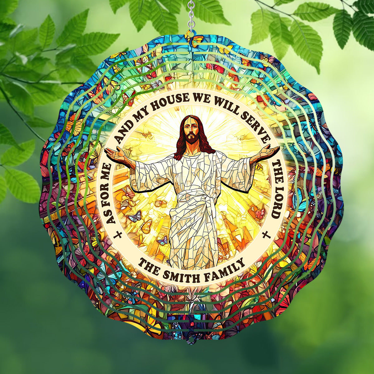 As For Me And My House We Will Serve The Lord - Personalized Wind Spinners